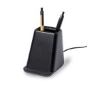 Ładowarka bezprzewodowa 15W, 2 wyjścia USB, pojemnik na przybory do pisania, stojak na telefon