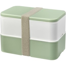 MIYO Renew dwuczęściowy lunchbox kość słoniowa, zielony butelkowy, szary kamienny (21018202)