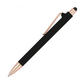 Długopis plastikowy gumowany kolor Czarny