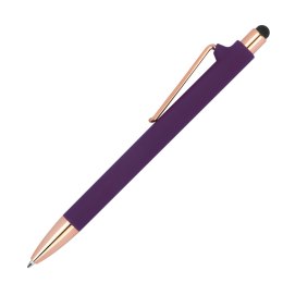 Długopis plastikowy gumowany kolor Fioletowy
