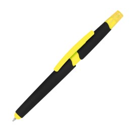 Długopis plastikowy do ekranów dotykowych z zakreślaczem kolor Żółty