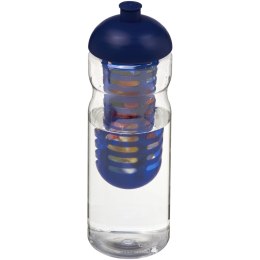 Bidon H2O Base® z wypukłym wieczkiem o pojemności 650 ml z możliwością przyrządzania wody smakowej przezroczysty, niebieski (210