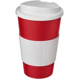 Americano® 350 ml tumbler with grip & spill-proof lid czerwony, biały (21069615)