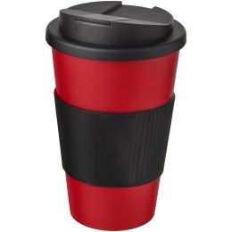 Americano® 350 ml tumbler with grip & spill-proof lid czerwony, czarny (21069616)