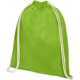 Plecak Oregon wykonany z bawełny o gramaturze 140 g/m² ze sznurkiem ściągającym limonka (12057563)