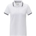 Damska koszulka polo Amarago z kontrastowymi paskami i krótkim rękawem biały (38109011)