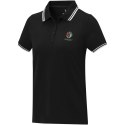 Damska koszulka polo Amarago z kontrastowymi paskami i krótkim rękawem czarny (38109900)