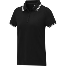 Damska koszulka polo Amarago z kontrastowymi paskami i krótkim rękawem czarny (38109901)