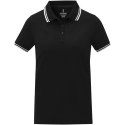 Damska koszulka polo Amarago z kontrastowymi paskami i krótkim rękawem czarny (38109901)