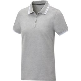 Damska koszulka polo Amarago z kontrastowymi paskami i krótkim rękawem szary melanż (38109800)