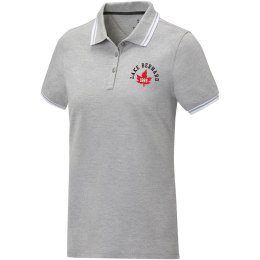 Damska koszulka polo Amarago z kontrastowymi paskami i krótkim rękawem szary melanż (38109804)