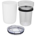 Szklany kubek Bello o pojemności 420 ml z zewnętrzną ścianką z plastiku z recyklingu biały (10067501)
