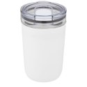 Szklany kubek Bello o pojemności 420 ml z zewnętrzną ścianką z plastiku z recyklingu biały (10067501)