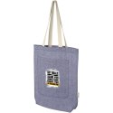Pheebs torba na zakupy o pojemności 9 l z bawełny z recyklingu o gramaturze 150 g/m² i z przednią kieszenią niebieski melanż (12