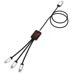 Kabel z podświetlonym logo 3w1 - SCX.design C17 czerwony, czarny (2PX00321)