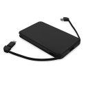 Power bank 5000 mAh ze zintegrowanymi kablami, adapter w komplecie | Presley