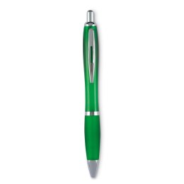 Długopis z miękkim uchwytem przezroczysty zielony (KC3314-24)