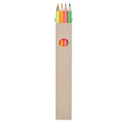4 odblaskowe ołówki w pudełku wielokolorowy (MO6836-99)