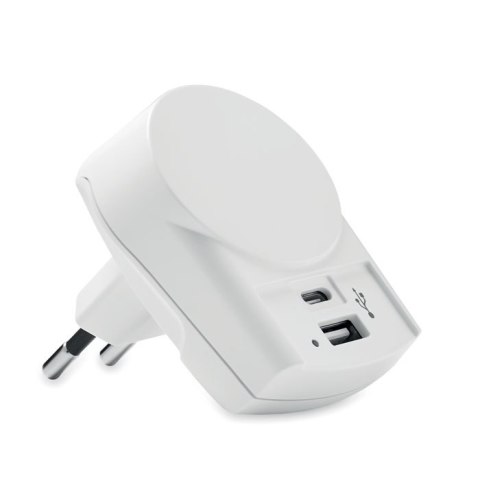 Ładowarka Euro USB (AC) 27W biały (MO6883-06)