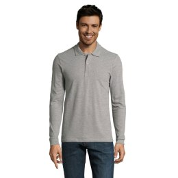 PERFECT MEN LSL POLO 180g grey melange XL (S02087-GY-XL)