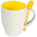 Kubek ceramiczny z łyżeczką PALERMO 250 ml kolor żółty