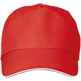 Czapka z daszkiem 5 paneli ARLINGTON kolor czerwony