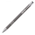Długopis metalowy soft touch NEW JERSEY kolor ciemnoszary