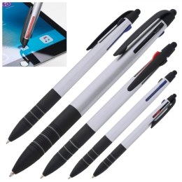 Długopis plastikowy 3w1 touch pen BOGOTA kolor szary