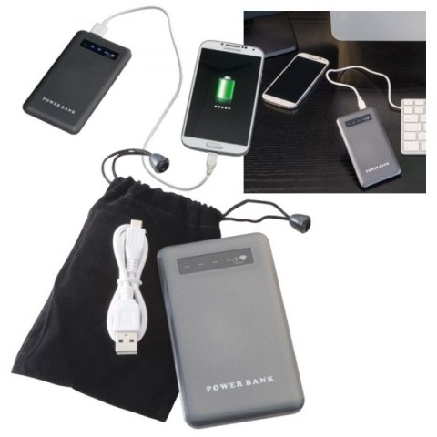 Power bank 4 000 mAh KINGSVILLE kolor szary