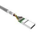 Nylonowy kabel do transferu danych LK30 Typ - C Quick Charge 3,0 kolor szary