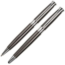Zestaw piśmienny długopis i pióro kulkowe ROI Pierre Cardin kolor ciemnoszary