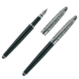 Zestaw piśmienny długopis i pióro wieczne JACQUES Pierre Cardin kolor czarny