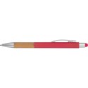 Długopis plastikowy touch pen TRIPOLI kolor czerwony