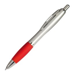 Długopis plastikowy, gumowany kolor Czerwony