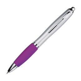 Długopis plastikowy, gumowany kolor Fioletowy