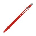 Długopis metalowy, gumowany kolor Czerwony
