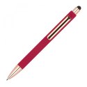 Długopis plastikowy gumowany kolor Czerwony