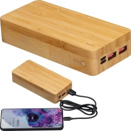 Power bank bambusowy 20 000 mAh kolor Beżowy