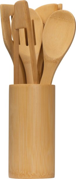 Zestaw bambusowych przyborów kuchennych kolor Beżowy