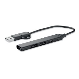 Hub USB z 4 portami 19 cm czarny (MO2294-03)