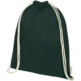 Orissa 100 g/m² organic cotton drawstring bag 5L ciemnozielony (12049064)