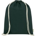 Orissa 100 g/m² organic cotton drawstring bag 5L ciemnozielony (12049064)