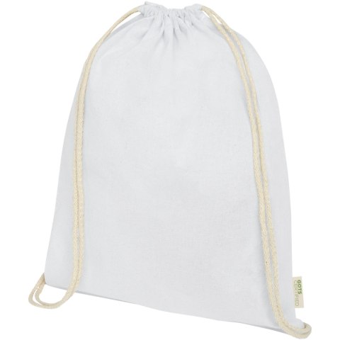 Orissa 140 g/m² organic cotton drawstring bag 5L biały (12061201)