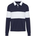 Clyde unisex organic rugby polo sweatshirt granatowy, biały (38237920)