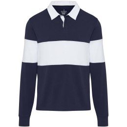 Clyde unisex organic rugby polo sweatshirt granatowy, biały (38237920)