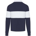 Clyde unisex organic rugby polo sweatshirt granatowy, biały (38237920)