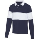 Clyde unisex organic rugby polo sweatshirt granatowy, biały (38237921)