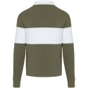 Clyde unisex organic rugby polo sweatshirt zielony, biały (38237910)