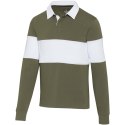 Clyde unisex organic rugby polo sweatshirt zielony, biały (38237914)