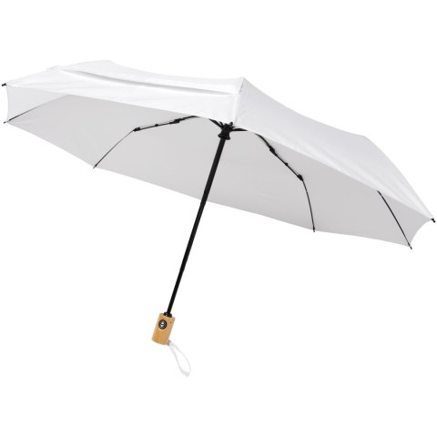 Składany, automatycznie otwierany/zamykany parasol Bo 21" wykonany z plastiku PET z recyklingu biały (10914302)